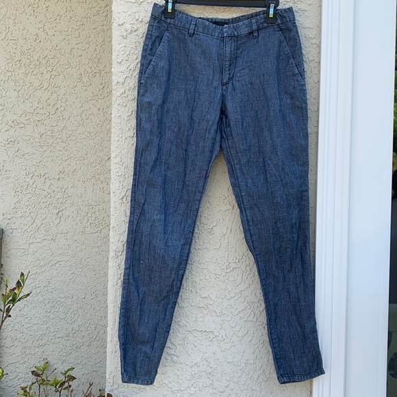 Prada Womens Blue Linen Blend Pants Size 42/6 - Picture 1 of 13